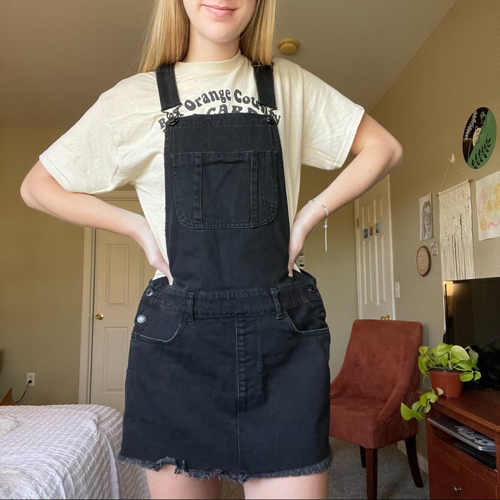 AEO Black Overall Dress